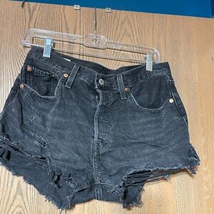 Distressed Levi Denim Shorts